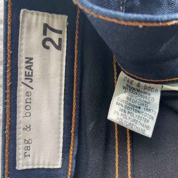 Rag & Bone High-Rise Skinny Jeans in dark indigo/blue denim wash - Picture 6 of 10